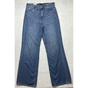 AERO High Rise Wide Leg Jeans Juniors Size 6 Vintage Inspired Non Stretch Denim